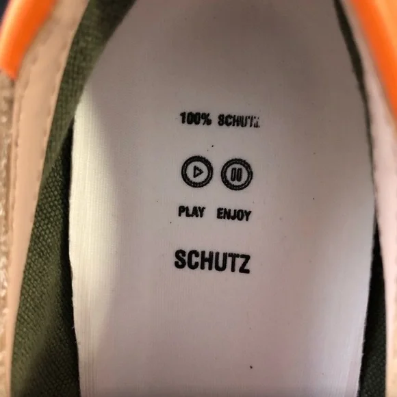 Schutz New in Box Gisella Platform Retro Sneaker Aspen Green/Dessert/Tan… - Picture 7 of 7